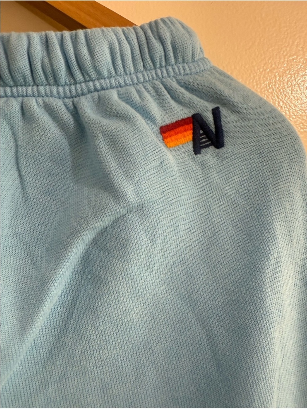 Aviator Nation Sky Blue Joggers with Rainbow Logo & Gradient Side Script unisex - Picture 4 of 5